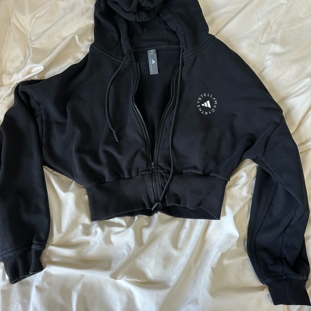 adidas Stella McCarthy Black Cropped Hoodie medium